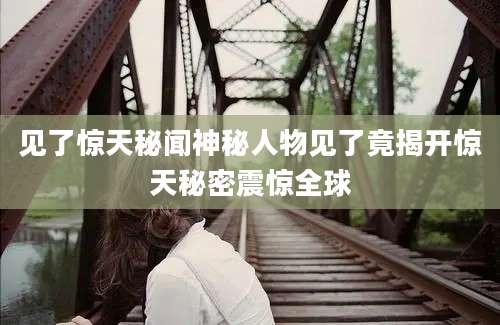 见了惊天秘闻神秘人物见了竟揭开惊天秘密震惊全球