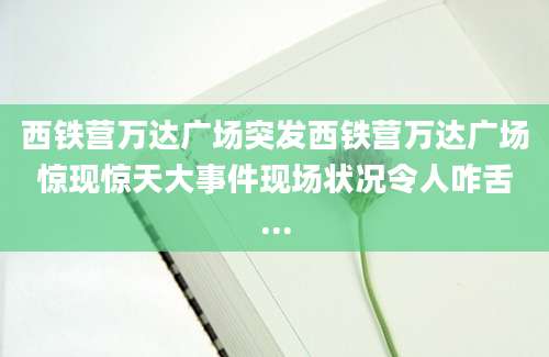 西铁营万达广场突发西铁营万达广场惊现惊天大事件现场状况令人咋舌...