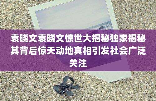 袁晓文袁晓文惊世大揭秘独家揭秘其背后惊天动地真相引发社会广泛关注