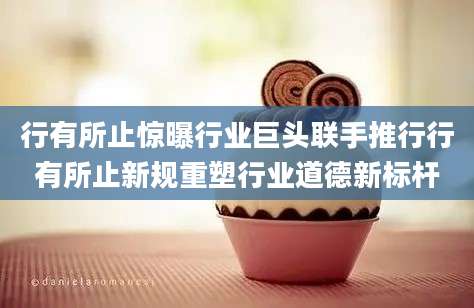 行有所止惊曝行业巨头联手推行行有所止新规重塑行业道德新标杆