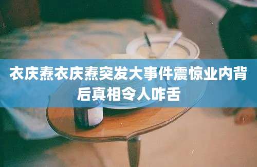 衣庆焘衣庆焘突发大事件震惊业内背后真相令人咋舌