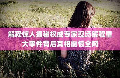 解释惊人揭秘权威专家现场解释重大事件背后真相震惊全网