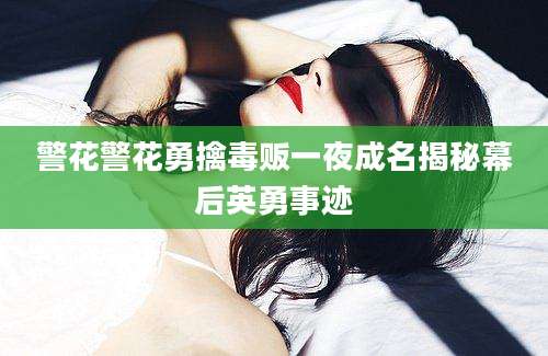 警花警花勇擒毒贩一夜成名揭秘幕后英勇事迹