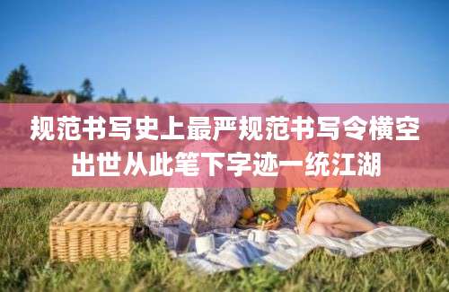 规范书写史上最严规范书写令横空出世从此笔下字迹一统江湖