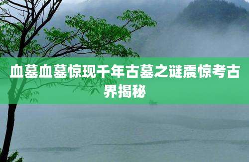 血墓血墓惊现千年古墓之谜震惊考古界揭秘