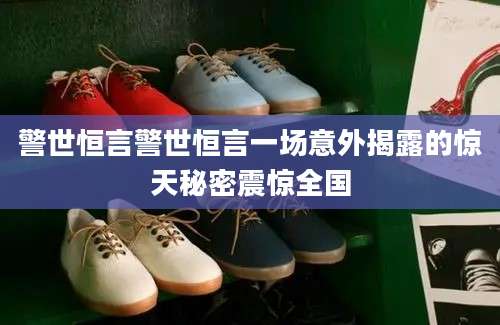 警世恒言警世恒言一场意外揭露的惊天秘密震惊全国