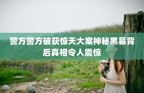 警方警方破获惊天大案神秘黑幕背后真相令人震惊