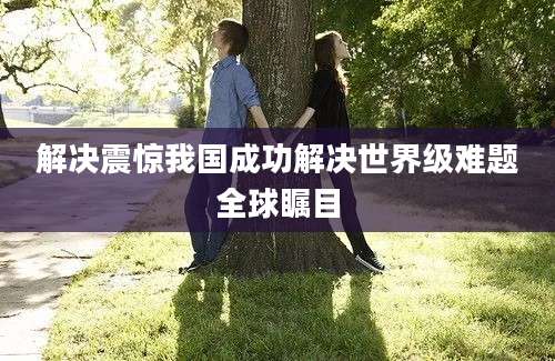 解决震惊我国成功解决世界级难题全球瞩目