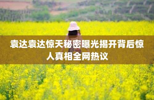 袁达袁达惊天秘密曝光揭开背后惊人真相全网热议