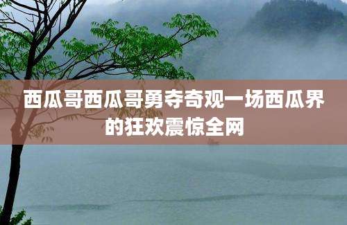 西瓜哥西瓜哥勇夺奇观一场西瓜界的狂欢震惊全网
