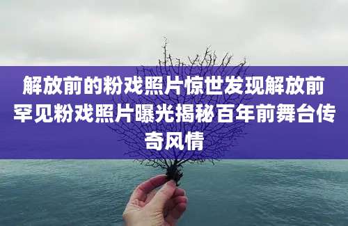 解放前的粉戏照片惊世发现解放前罕见粉戏照片曝光揭秘百年前舞台传奇风情