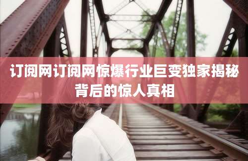 订阅网订阅网惊爆行业巨变独家揭秘背后的惊人真相