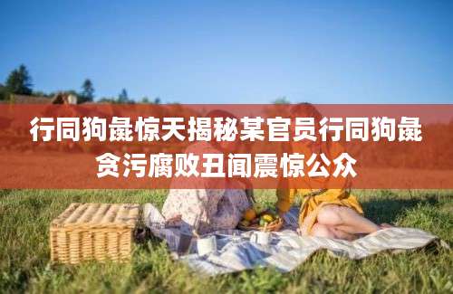 行同狗彘惊天揭秘某官员行同狗彘贪污腐败丑闻震惊公众