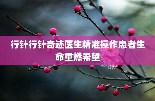 行针行针奇迹医生精准操作患者生命重燃希望