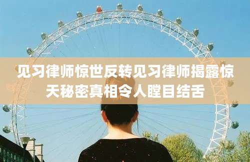 见习律师惊世反转见习律师揭露惊天秘密真相令人瞠目结舌