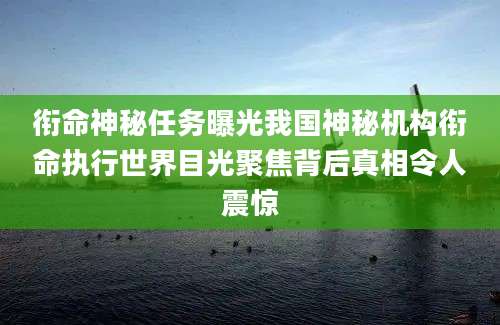 衔命神秘任务曝光我国神秘机构衔命执行世界目光聚焦背后真相令人震惊