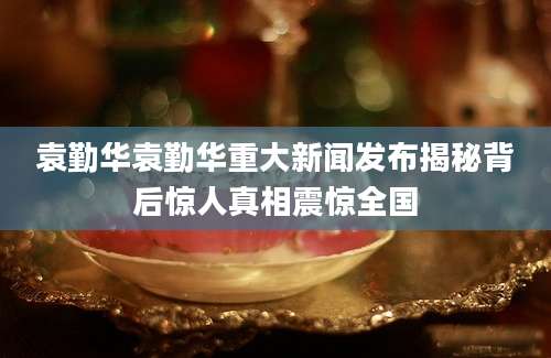 袁勤华袁勤华重大新闻发布揭秘背后惊人真相震惊全国