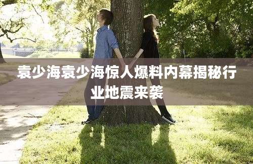 袁少海袁少海惊人爆料内幕揭秘行业地震来袭