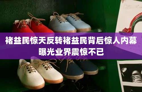 褚益民惊天反转褚益民背后惊人内幕曝光业界震惊不已
