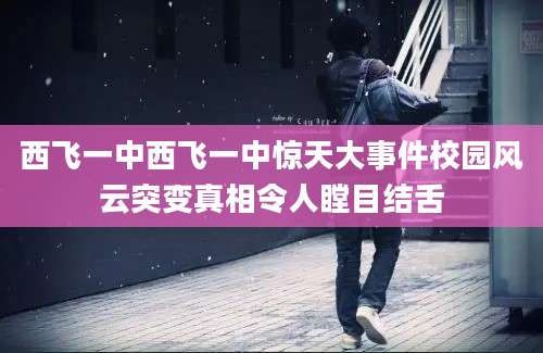 西飞一中西飞一中惊天大事件校园风云突变真相令人瞠目结舌
