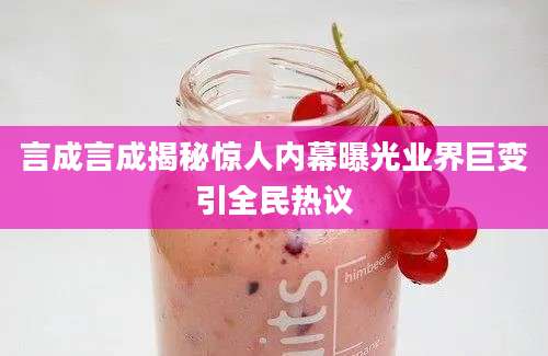言成言成揭秘惊人内幕曝光业界巨变引全民热议
