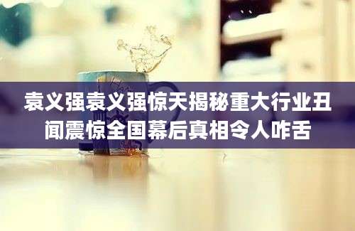 袁义强袁义强惊天揭秘重大行业丑闻震惊全国幕后真相令人咋舌